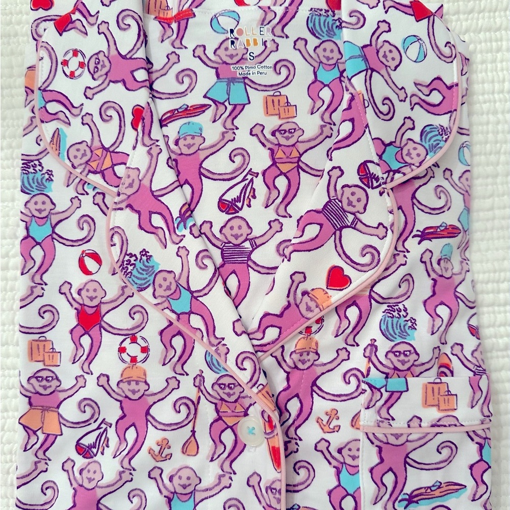 Roller Rabbit Lido Monkey Polo Pajama Set